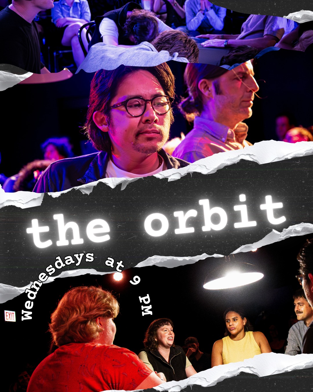 The Orbit — longform improv in the round, every Wednesday at 9 PM at iO Theater Chicago